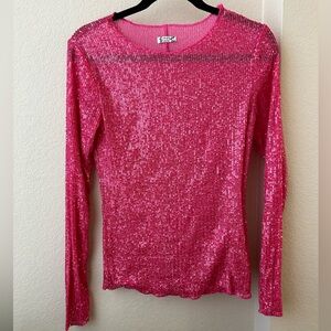 Free People Gold Rush Long Sleeve Top Small
